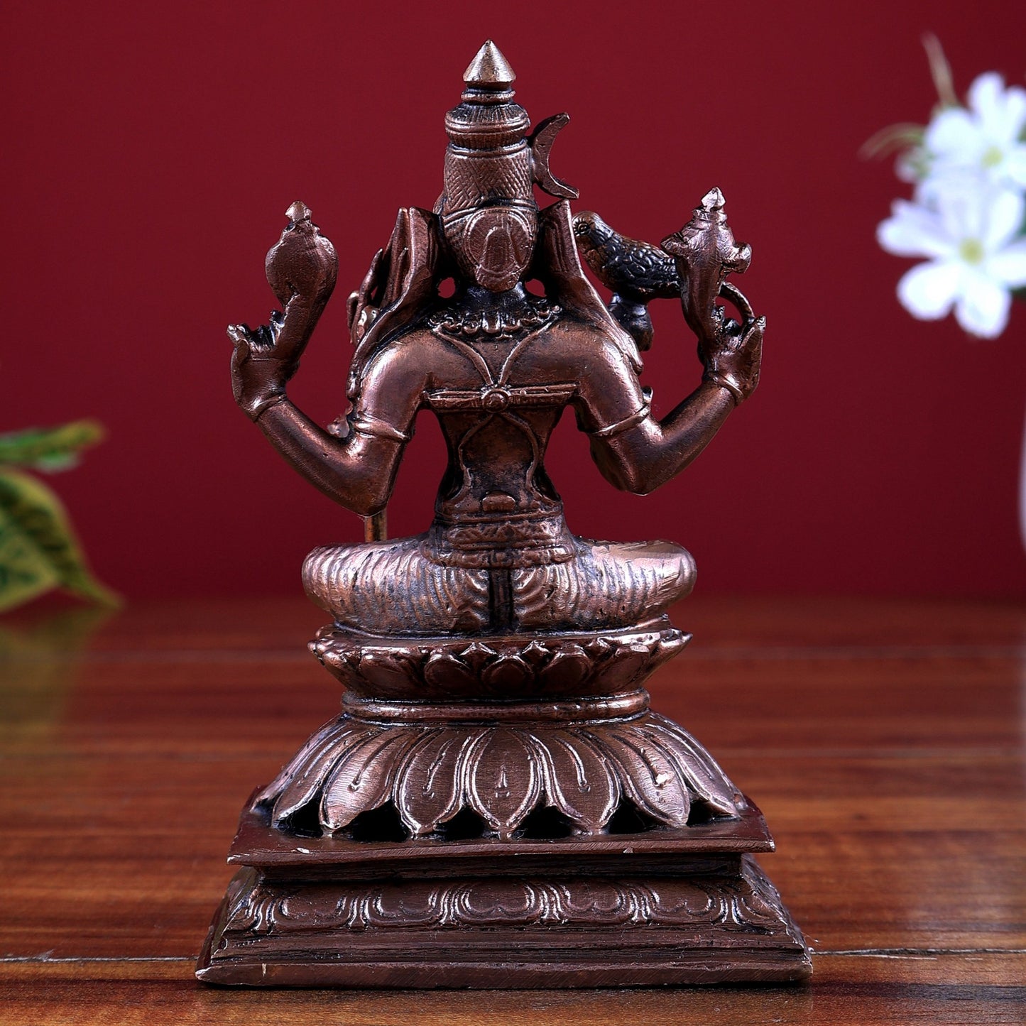 Pure Copper Kamakshi Amman Idol | Goddess Parvati Divine Murti - Budhshiv.com