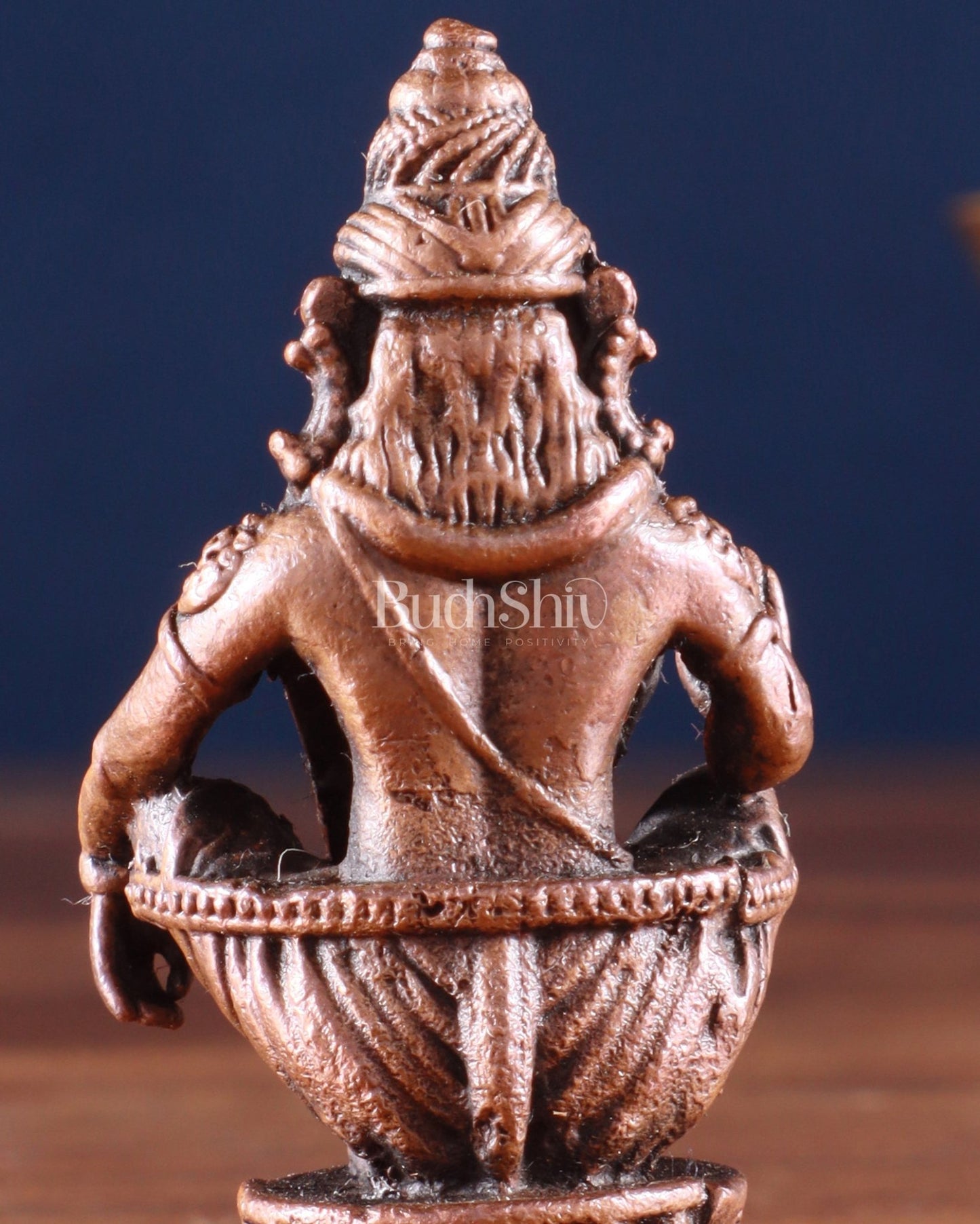 Pure Copper Lord Ayyappa Swamy Idol – 2 Inch, - Budhshiv.com