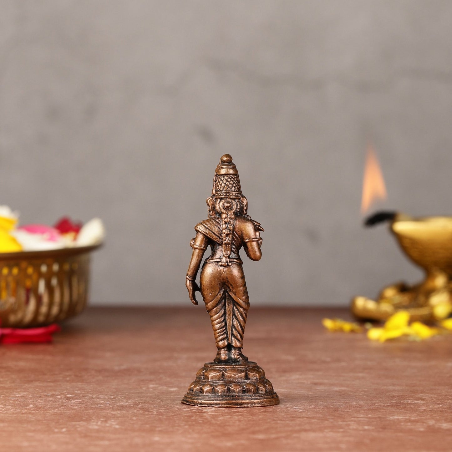 Pure Copper Meenakshi Amman Idol - 3 - inch - Budhshiv.com