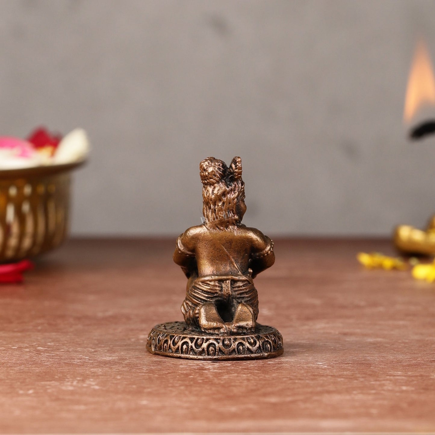 Pure Copper Miniature Makhan Chor Bal Gopal Idol | 2" - Budhshiv.com