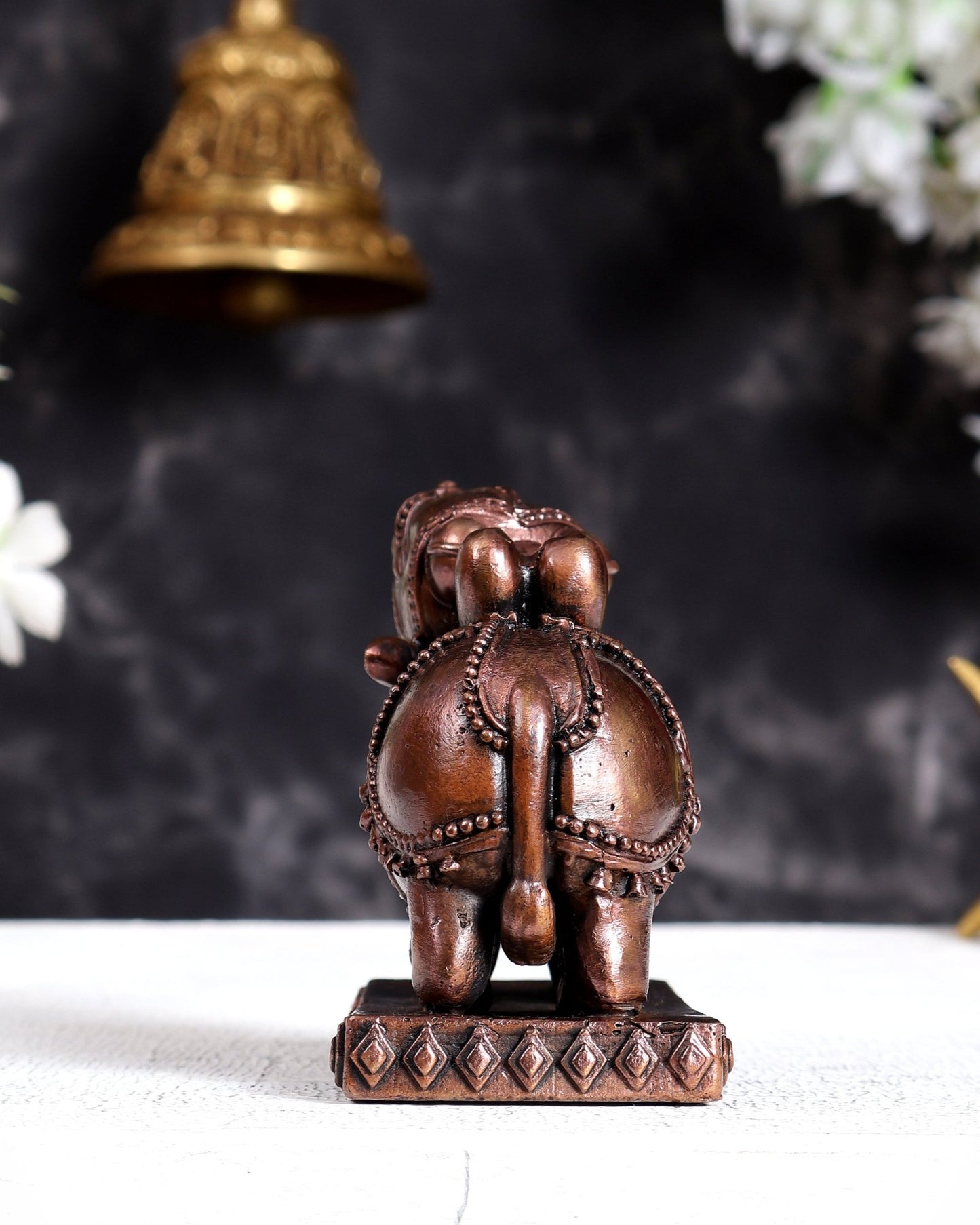 Pure Copper Orissa Style Nandi Statue for Home Temple & Décor 3.5 inch - Budhshiv.com