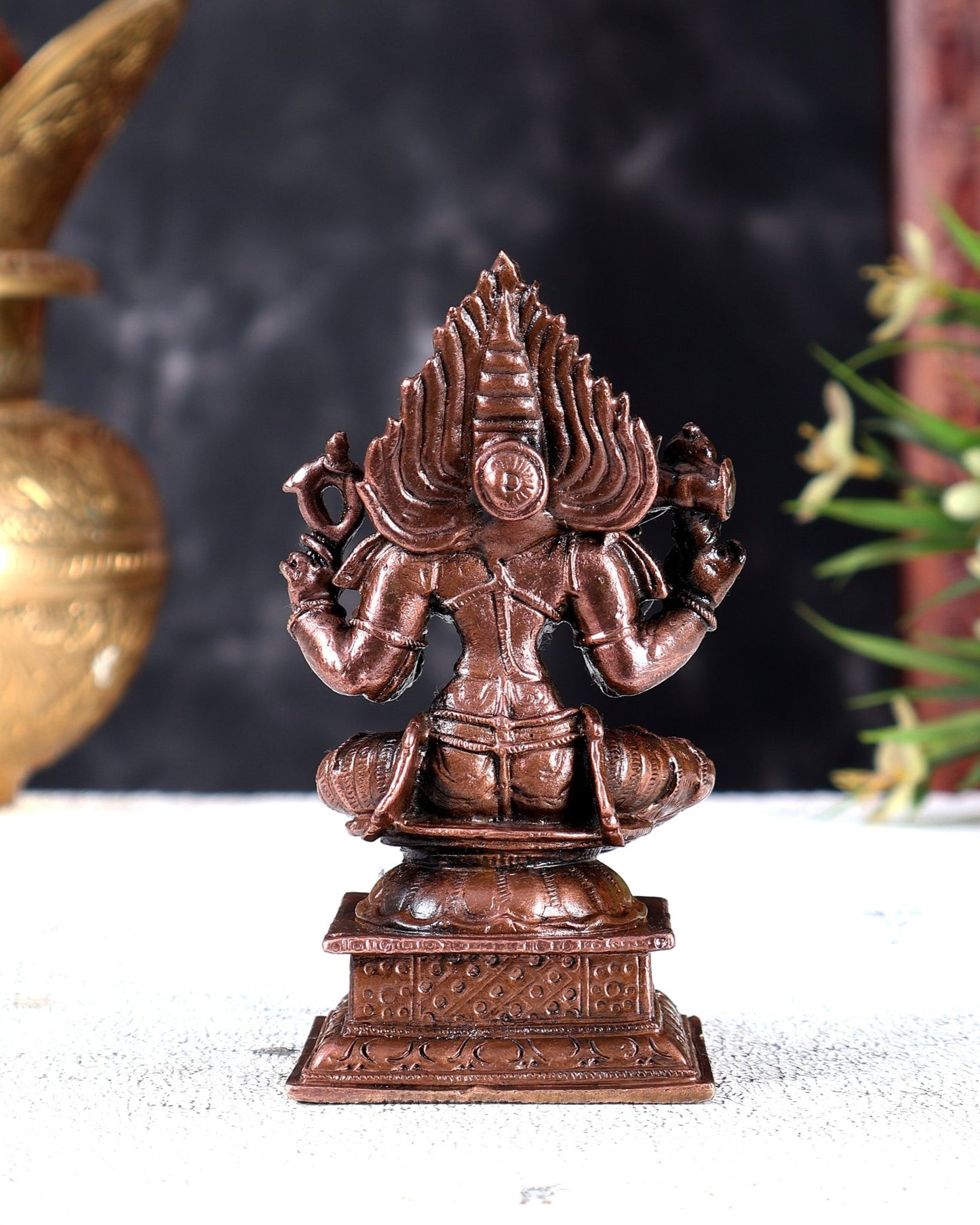 Pure Copper Pratyangira Devi Solid Idol for Daily Pooja - Budhshiv.com