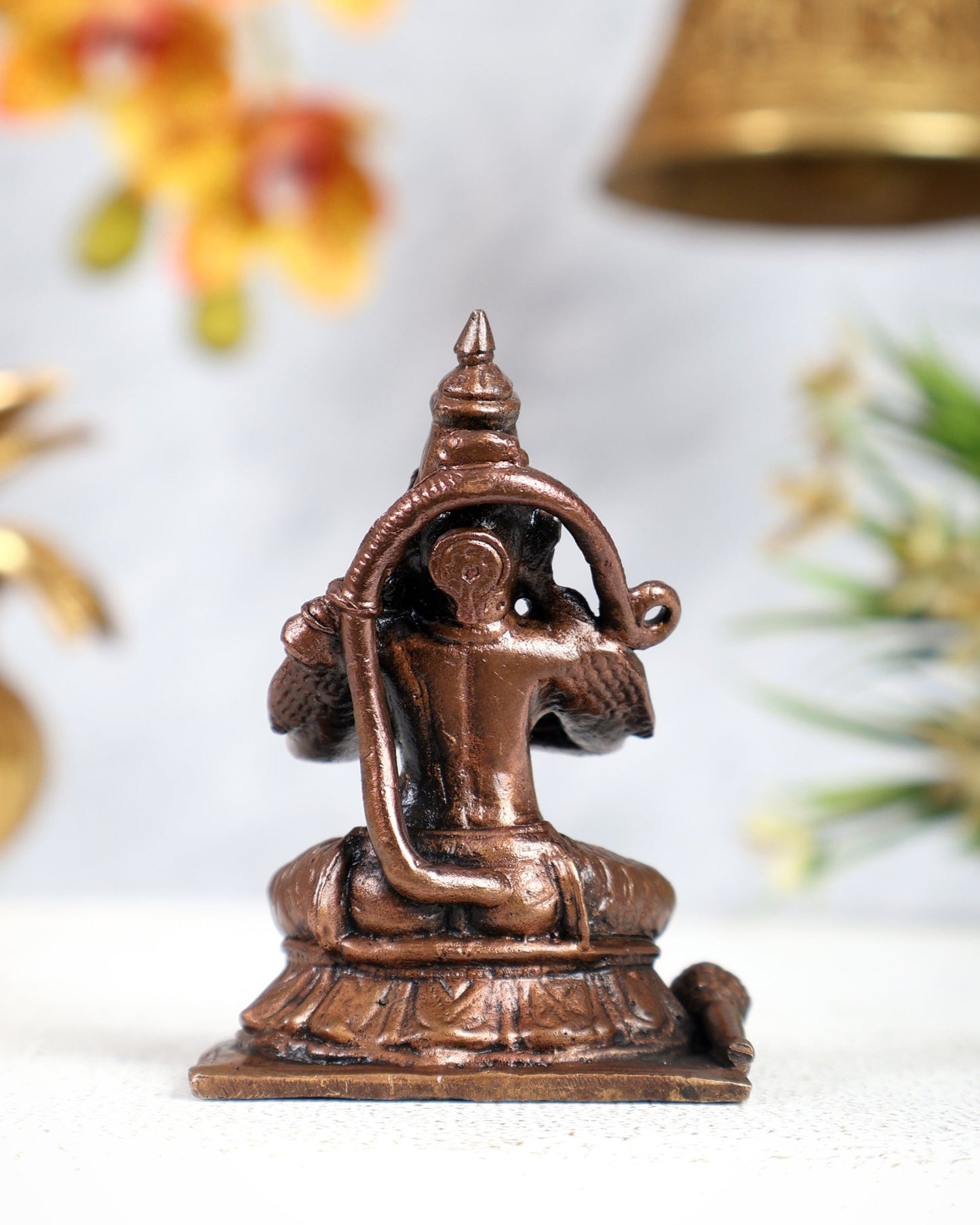Pure Copper Sitting Hanuman Idol – Divine Devotional Sculpture (2.5 Inches) - Budhshiv.com