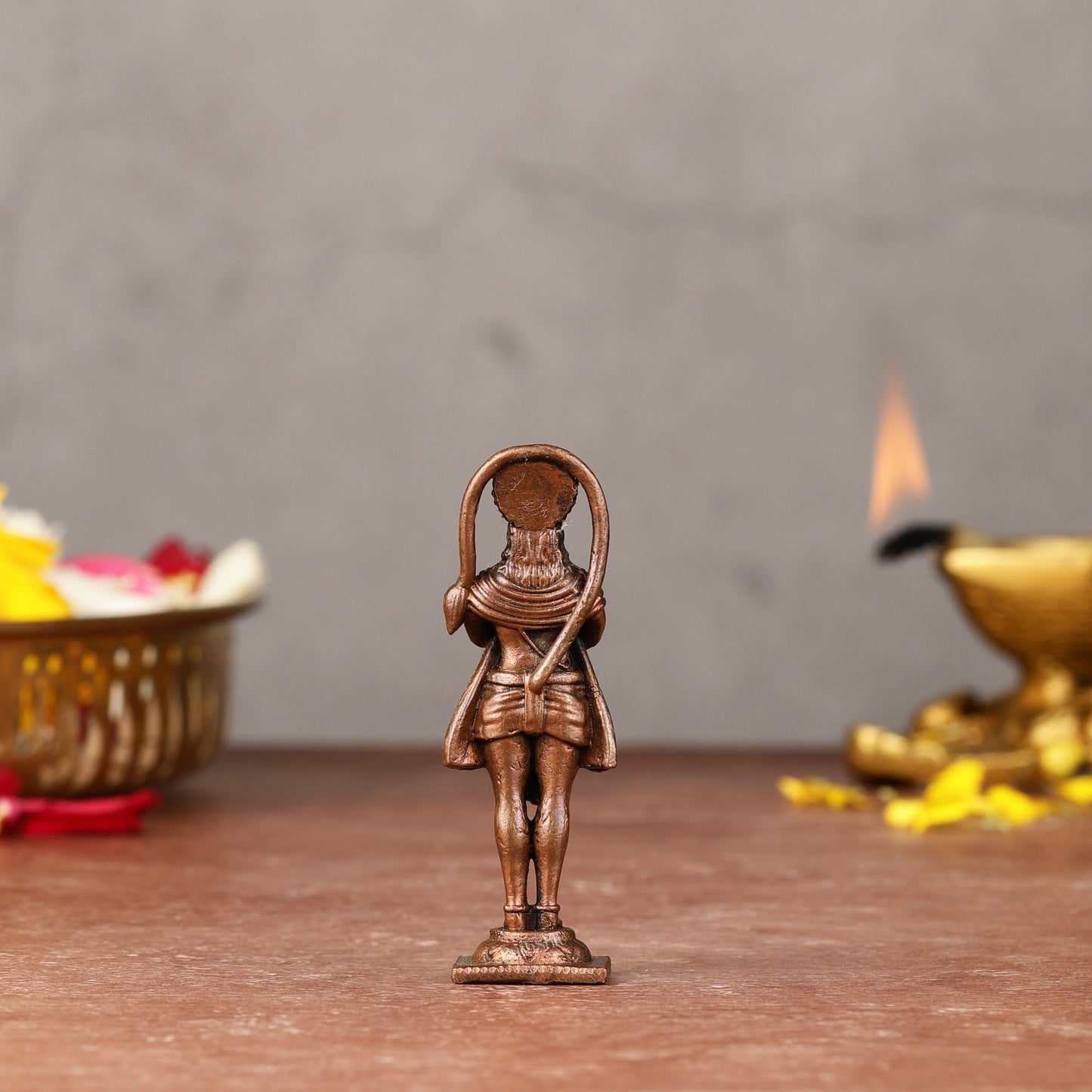 Pure Copper Standing Hanuman Idol - 2.5 - inch - Budhshiv.com