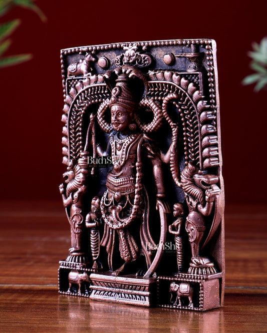 Pure Copper Veerabhadra Swamy Idol – Fierce Guardian Form of Lord Shiva 4 inch - Budhshiv.com