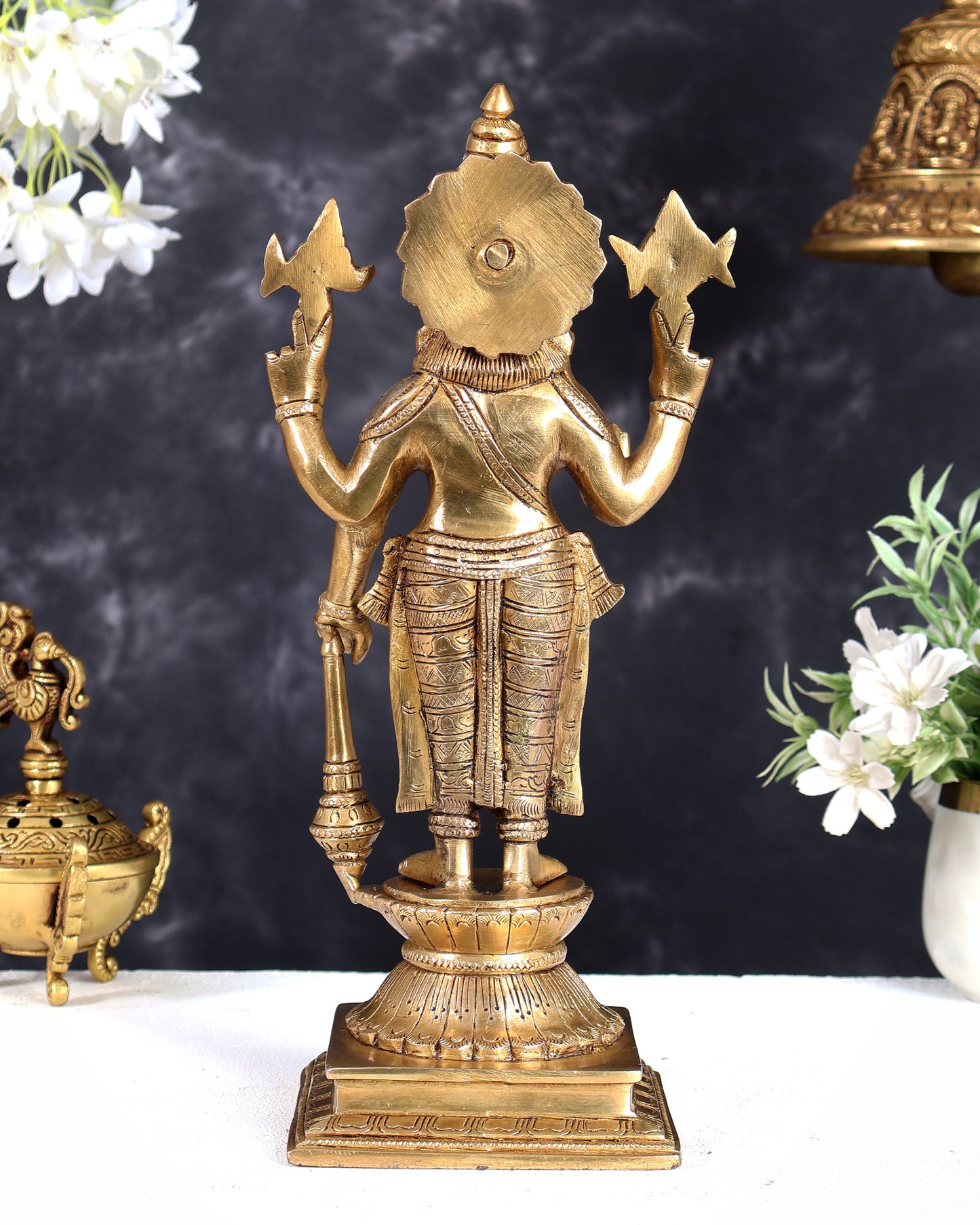 Pure Superfine Brass Vishnu Idol 12.5" Height
