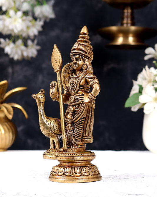 Superfine Pure Brass Balamurugan Idol - 6 inch