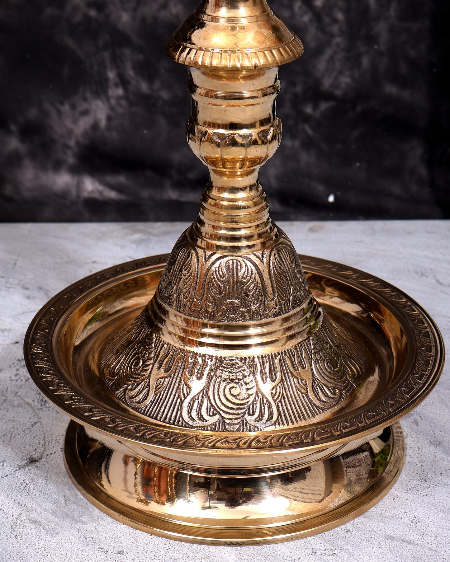 Brass Peacock Samai Inauguration Lamp heavy (Pair) 36.5 inch