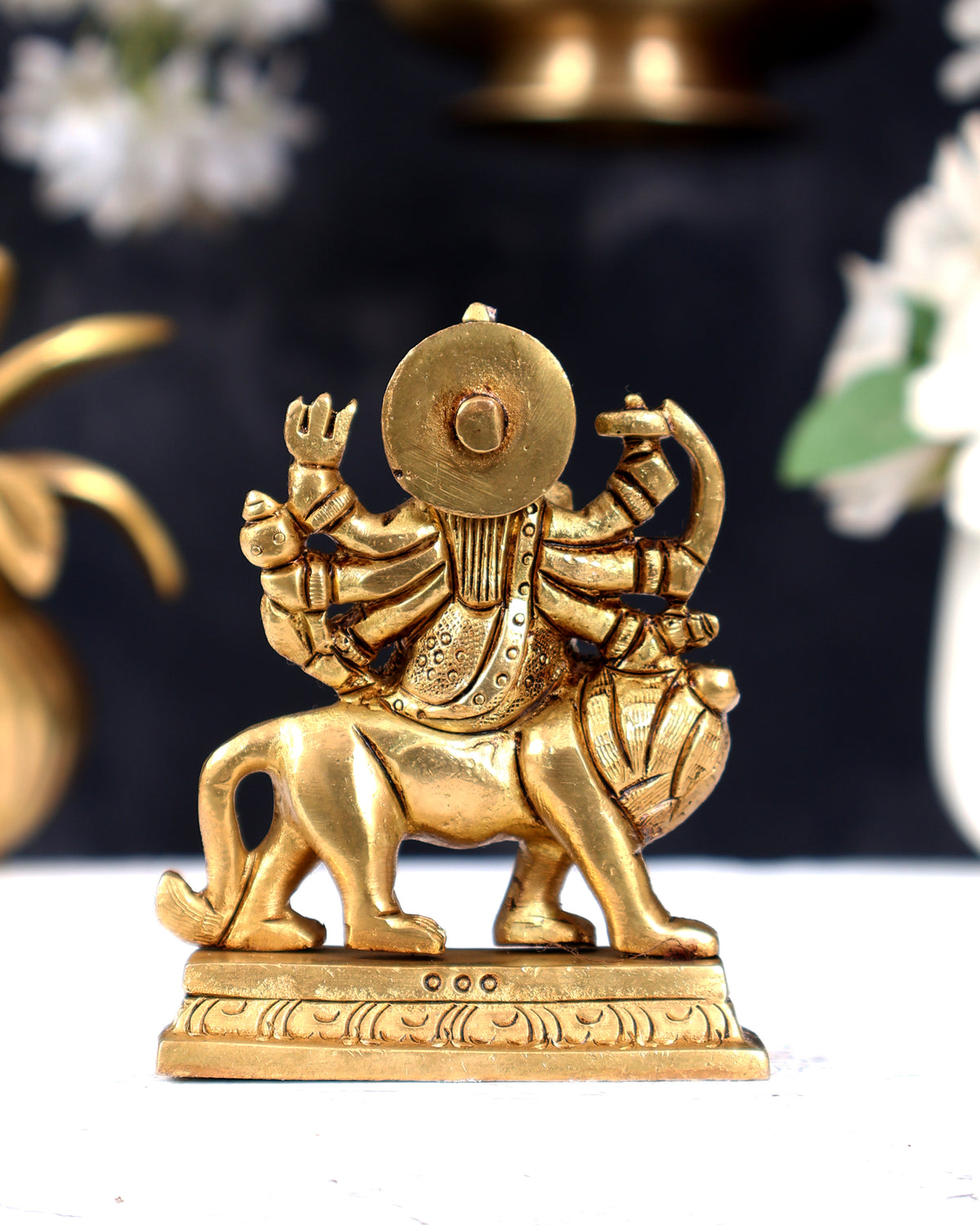 Brass Durga Idol — Miniature 2.95 inch