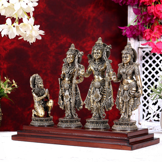 Brass Superfine Ram Darbar on Wooden Base 10 inch