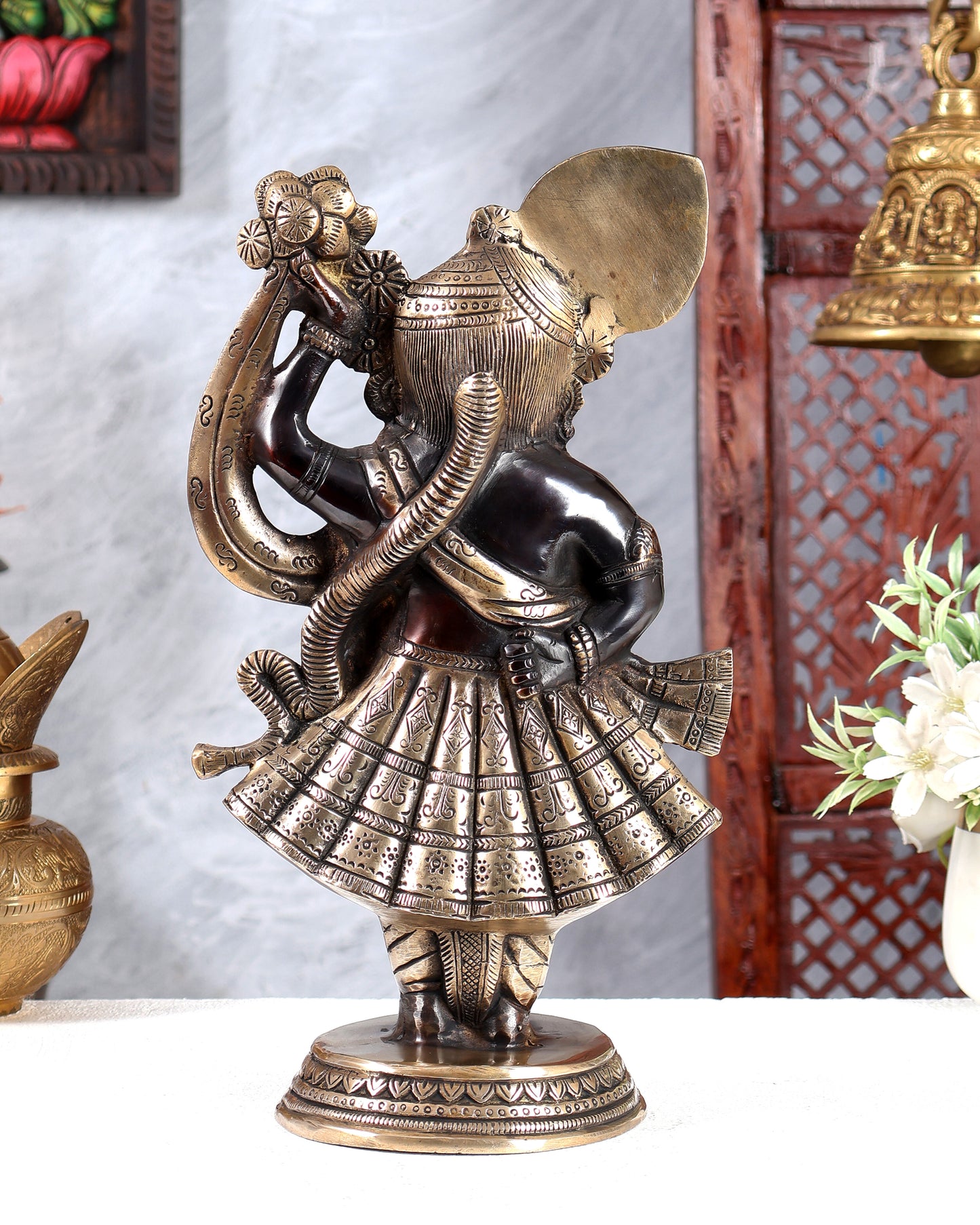 Brass Lord Shrinath Ji Statue | From Nathdwara 13 inch black edition