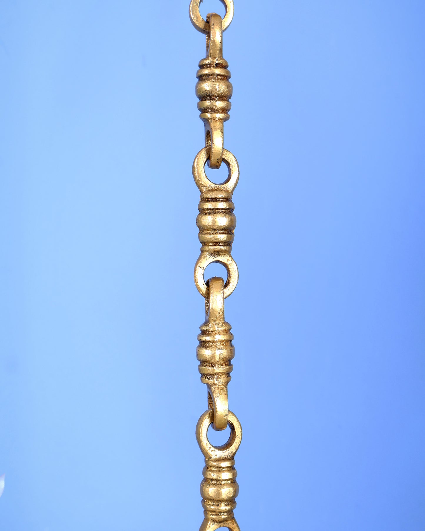 Brass Ashtalakshmi Hanging Bell with Chain – Auspicious Temple Ghanti (32.5 Inches)