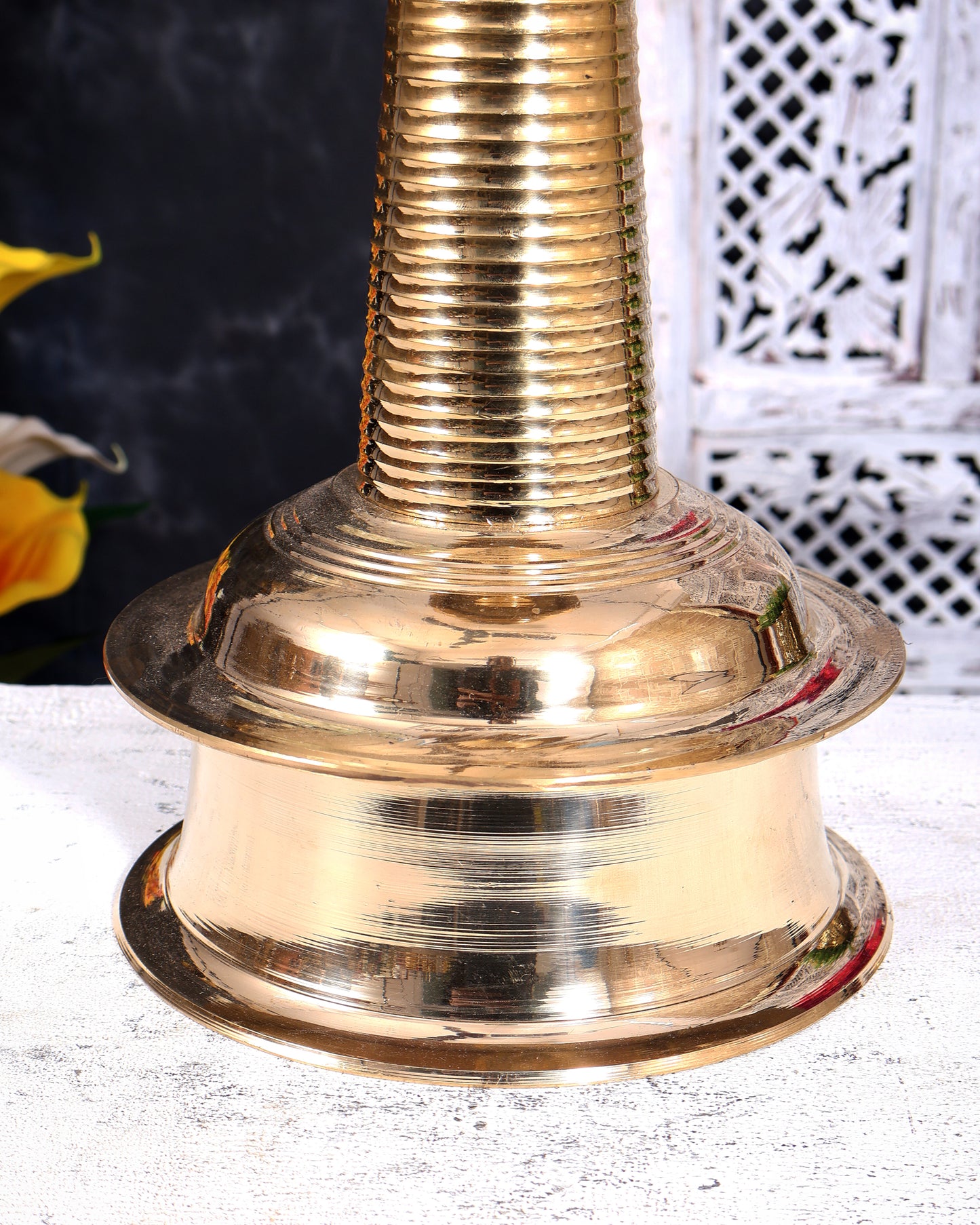 Brass Kerala Lamp Nilavilakku — Traditional Diya 24 inch
