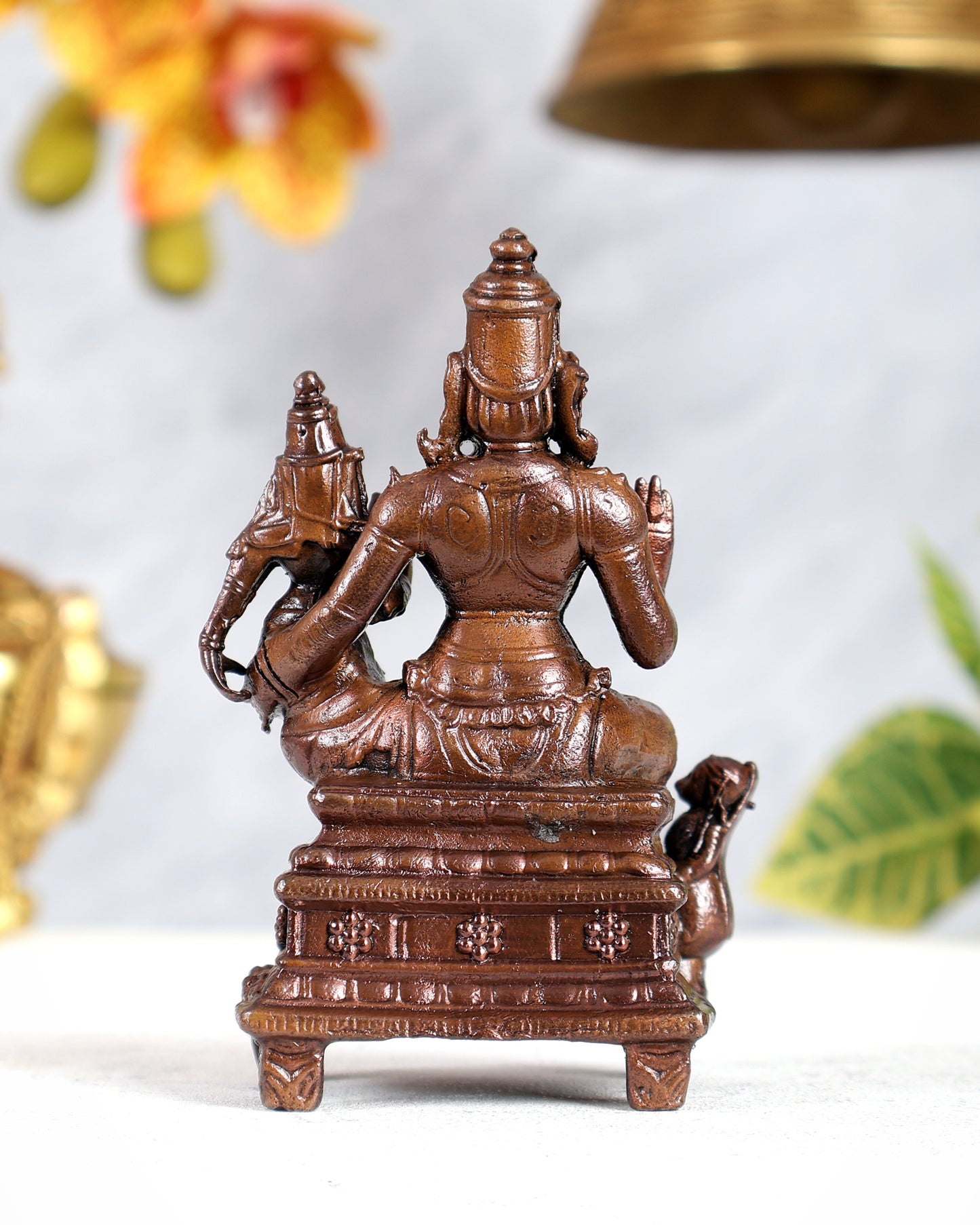 Pure Copper Rama Sita with Hanuman Idol – divine Sculpture (4 Inches)