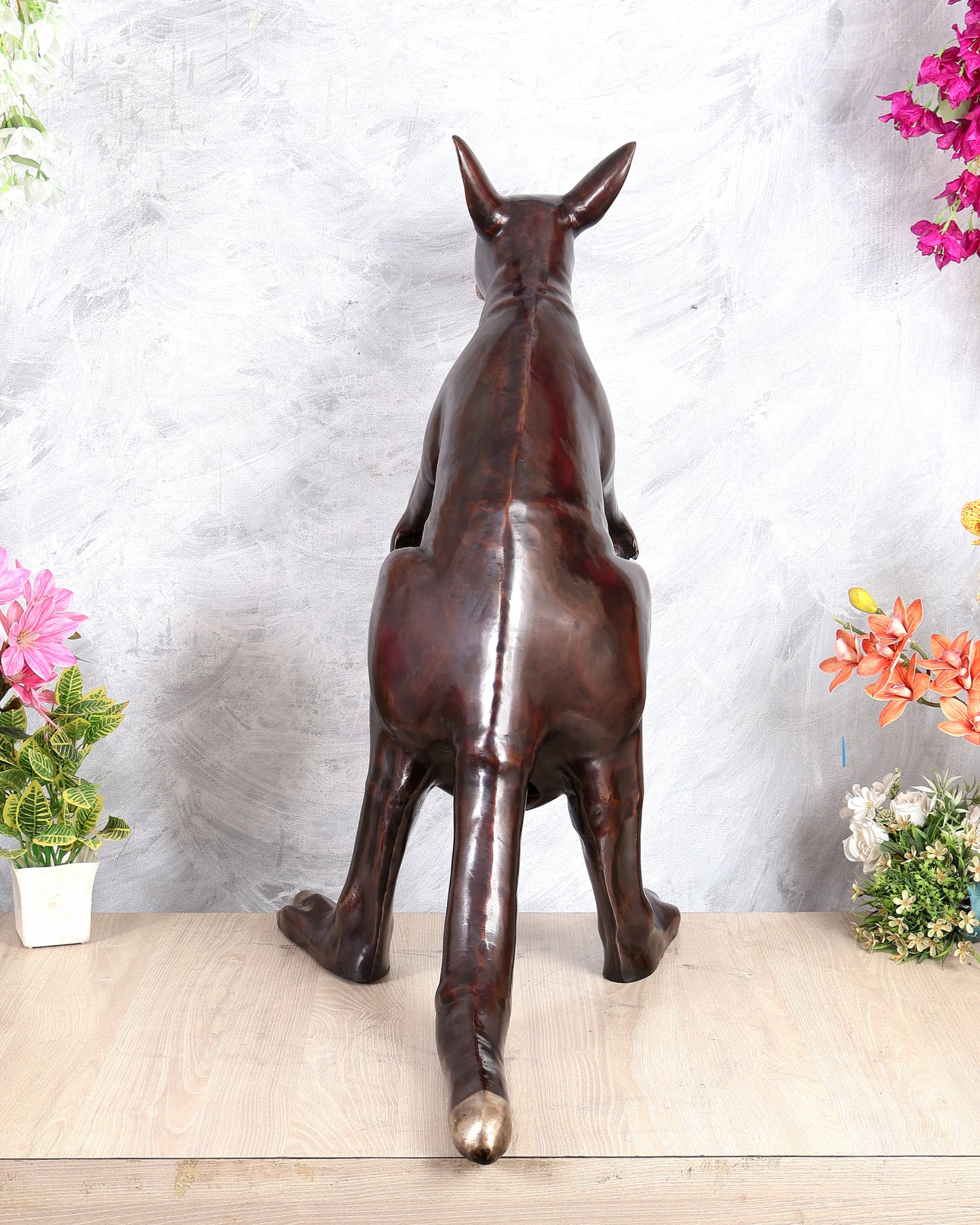 Brass Large Kangaroo with Baby Joey Sculpture – Handcrafted Wildlife Masterpiece (34 Inches)