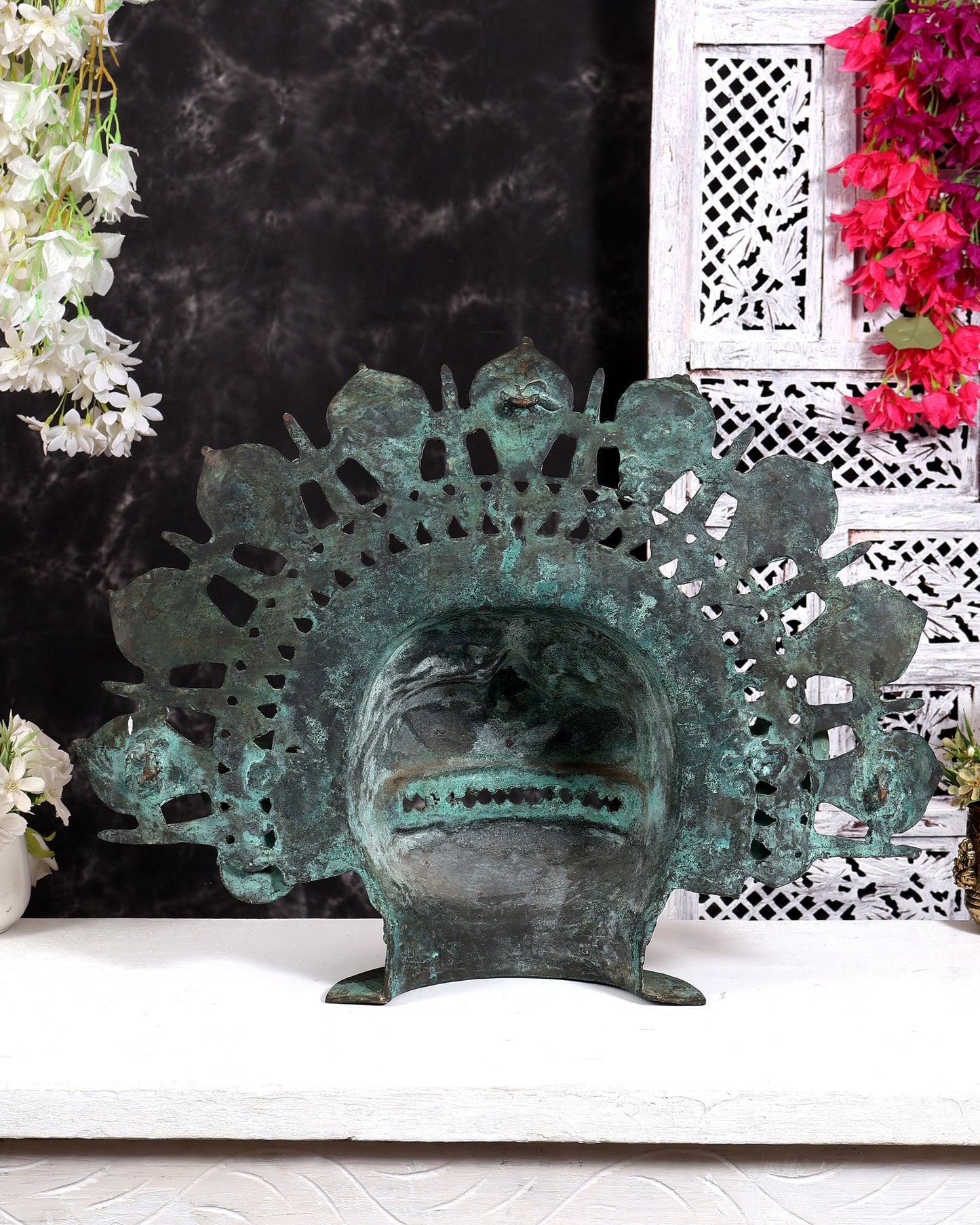Vintage narasimha face Mask - Bronze Lost Wax - 21 inch