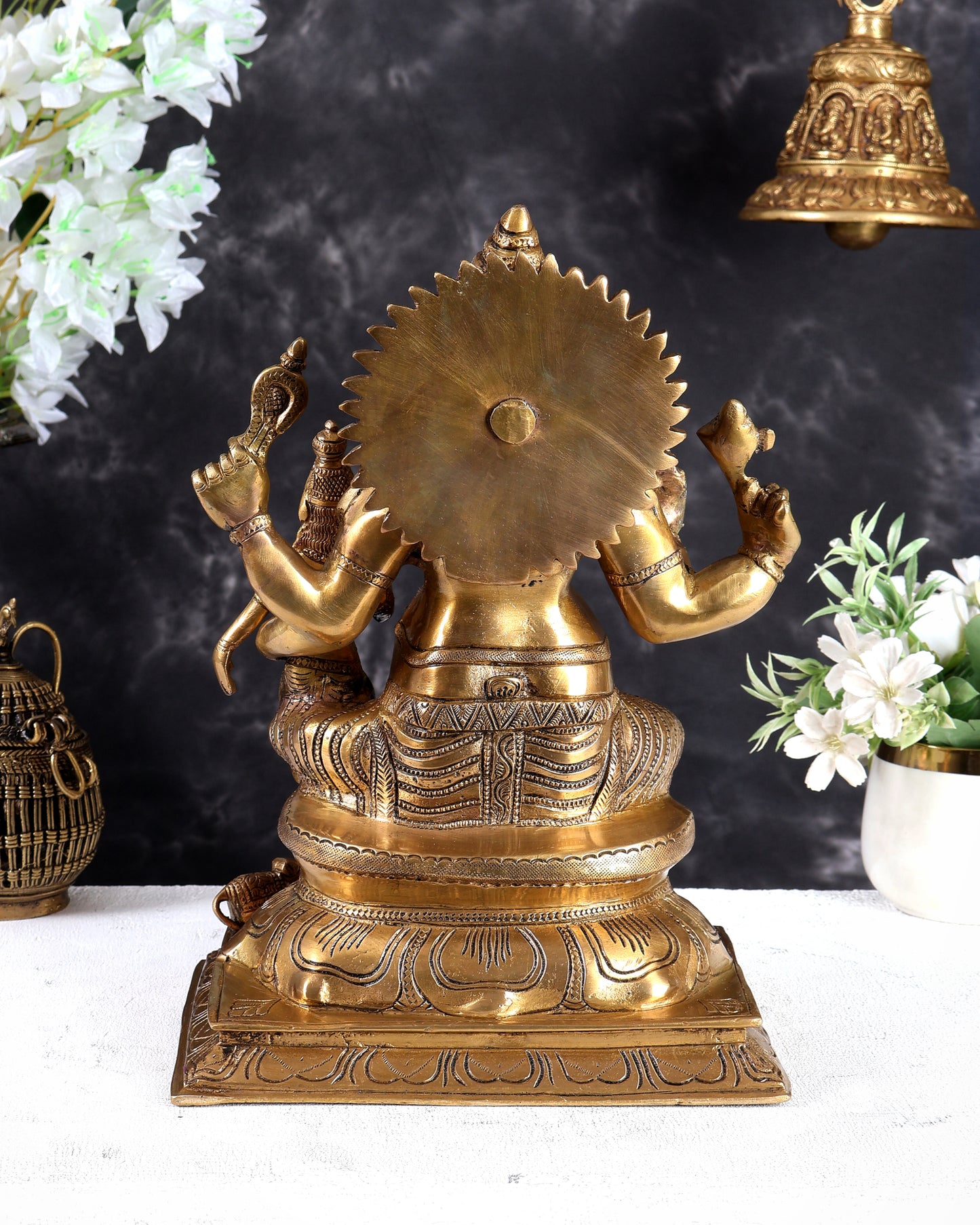 Brass Siddhi Ganesha Statue – Unique Vintage Handcrafted Divine Sculpture 13 inch