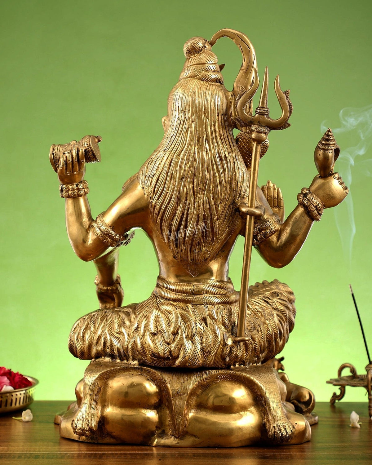 Shiva Brass Statue with Nandi - 18" Height - Budhshiv.com