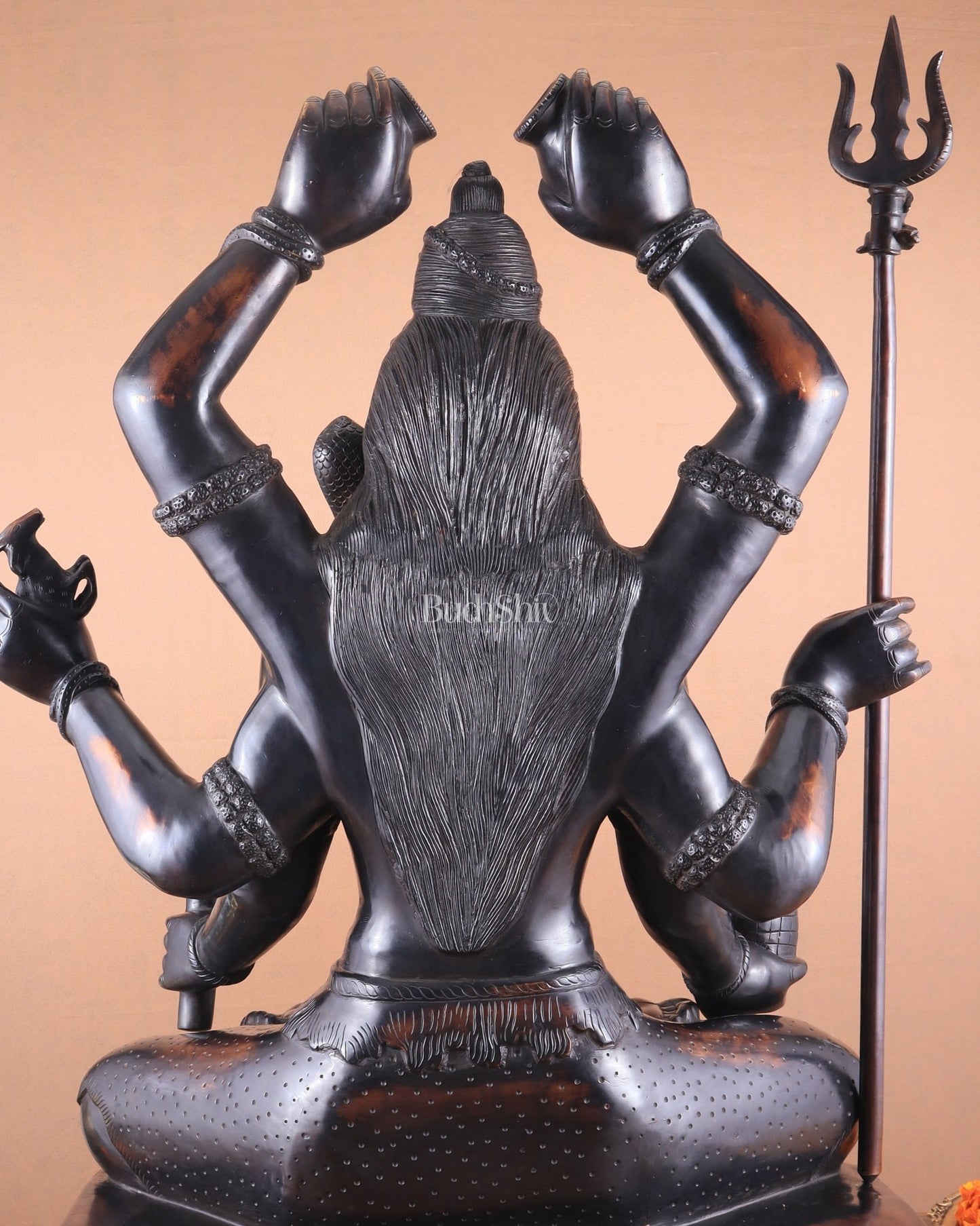 Shiva Statue with six arms | Superfine Brass 30 inch - Budhshiv.com