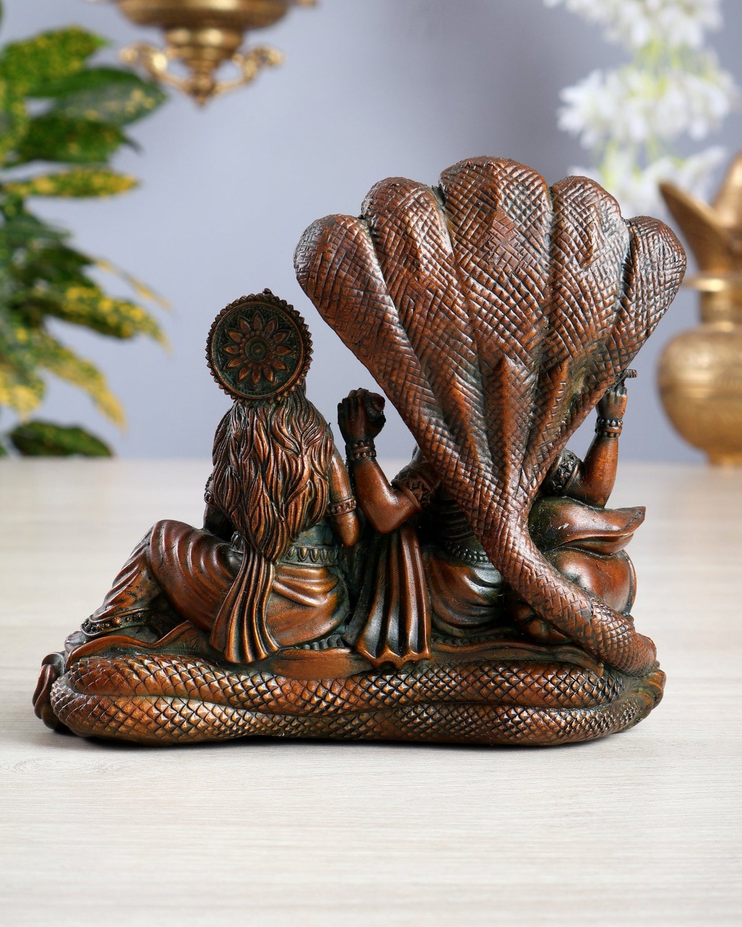 Superfine Brass Lakshmi Narayana Vishnu Idol chola tone - Budhshiv.com