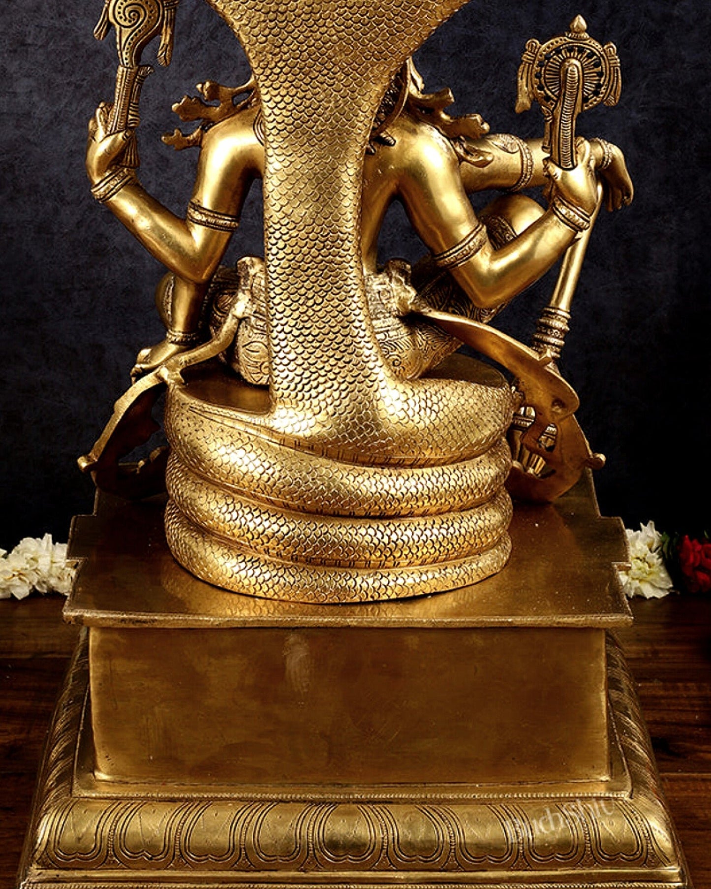 Superfine Brass Shri Hari Narayana ( Vishnu ) under Sheshanaag statue – 29” - Budhshiv.com