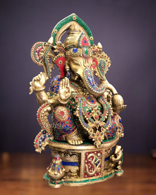 Superfine Handcrafted Brass Ganesha Statue 23 inch - Budhshiv.com