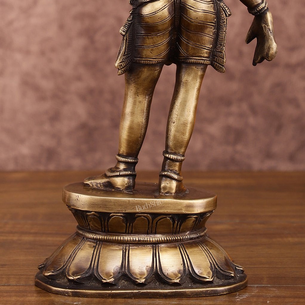 Traditional Brass Apsara Sculpture | 11 Inches | Elegant Design - Budhshiv.com