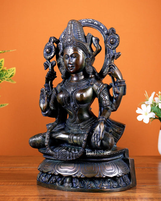 Unique Brass Goddess Lakshmi Statue – Chola Style Heritage Artefact - Budhshiv.com