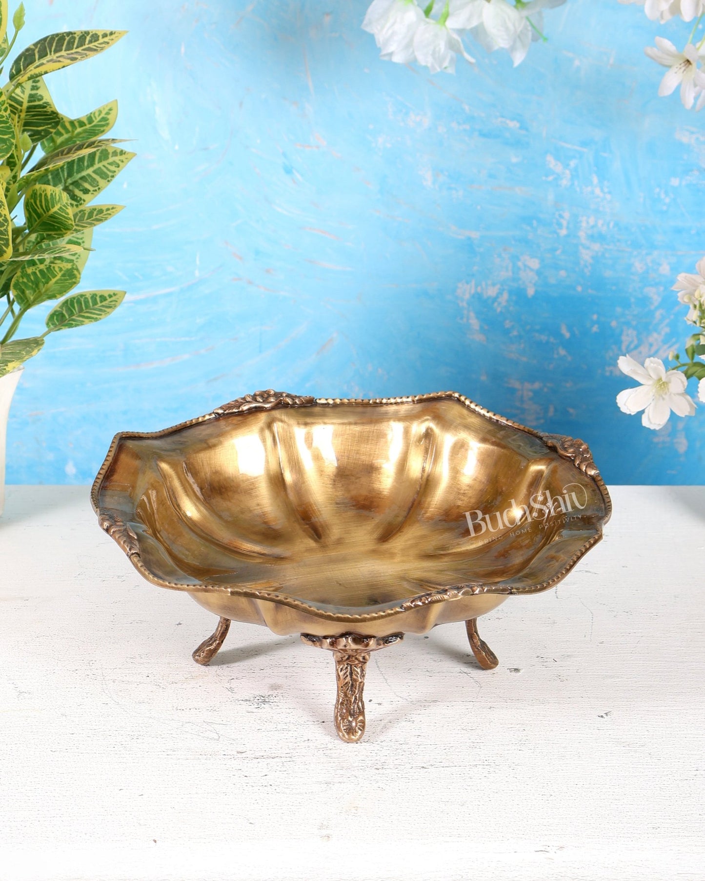 Unique Brass Urli Bowl – Lightweight Matte Finish Decorative Urli (9.9 Inches) - Budhshiv.com