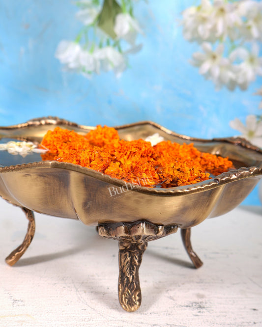 Unique Brass Urli Bowl – Lightweight Matte Finish Decorative Urli (9.9 Inches) - Budhshiv.com
