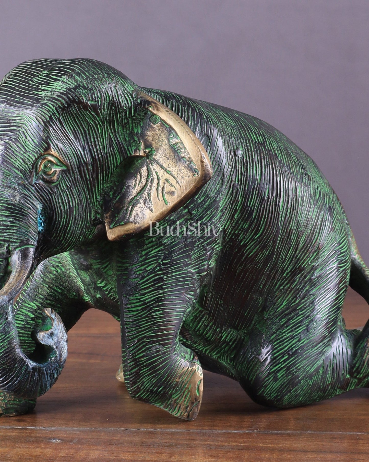 Unique Brass Vintage Baby Elephant Showpiece – 6 Inches Tall - Budhshiv.com