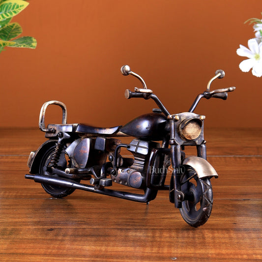 Vintage Brass Cruiser Bike Showpiece | Classic Motorcycle Collectible - Budhshiv.com