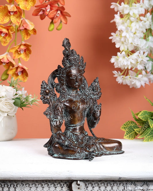 Vintage Brass Green Tara Super antique tone - Budhshiv.com