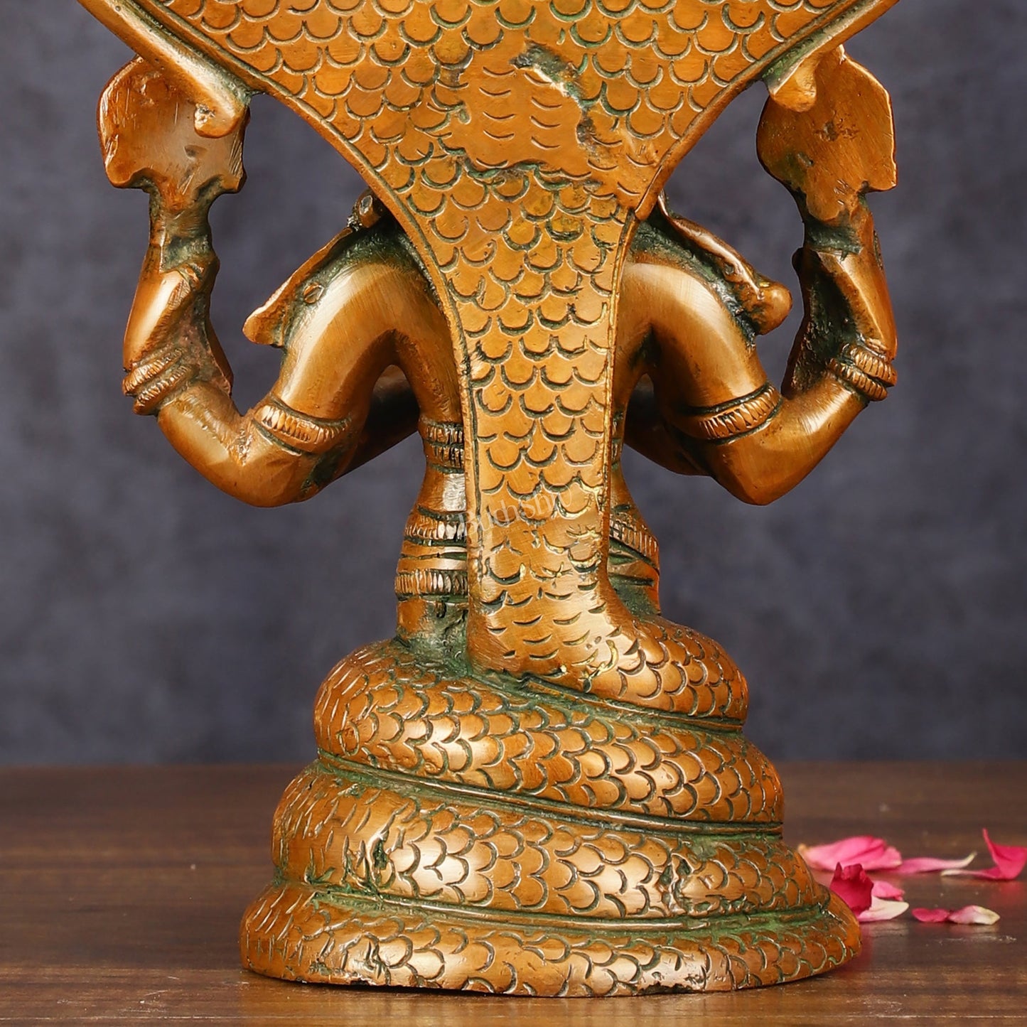 Vintage Brass Patanjali Statue - 8" Divine Sculpture - Budhshiv.com