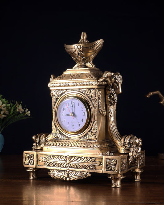Vintage Brass Victorian Table Clock 10.2 inch - Budhshiv.com
