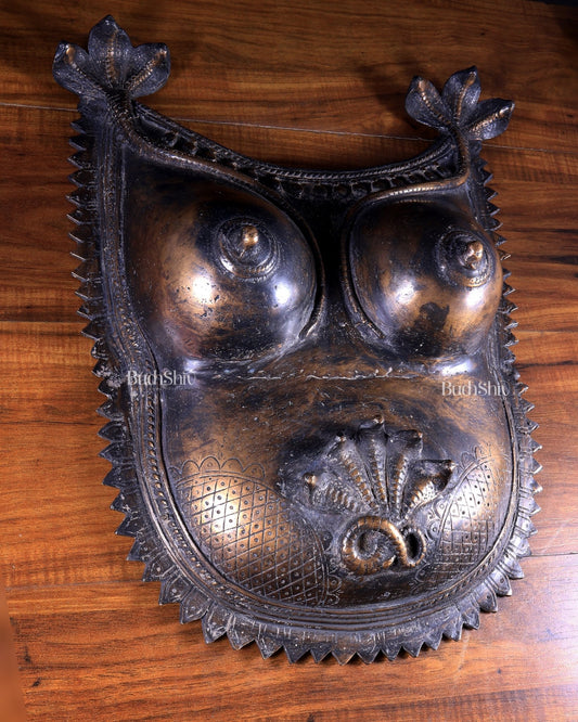 Vintage bronze theyam Lady Armour Torso – Collectors’ Treasure 22 inch - Budhshiv.com