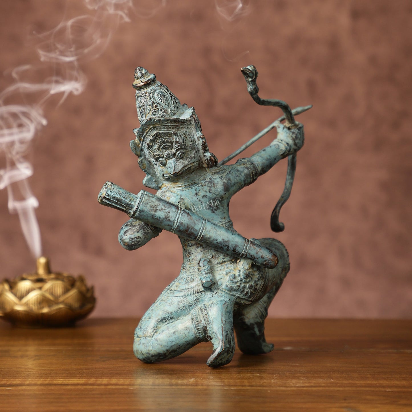 Vintage Indonesian Bronze Lord Rama Sculpture | Height: 8 inches - Budhshiv.com