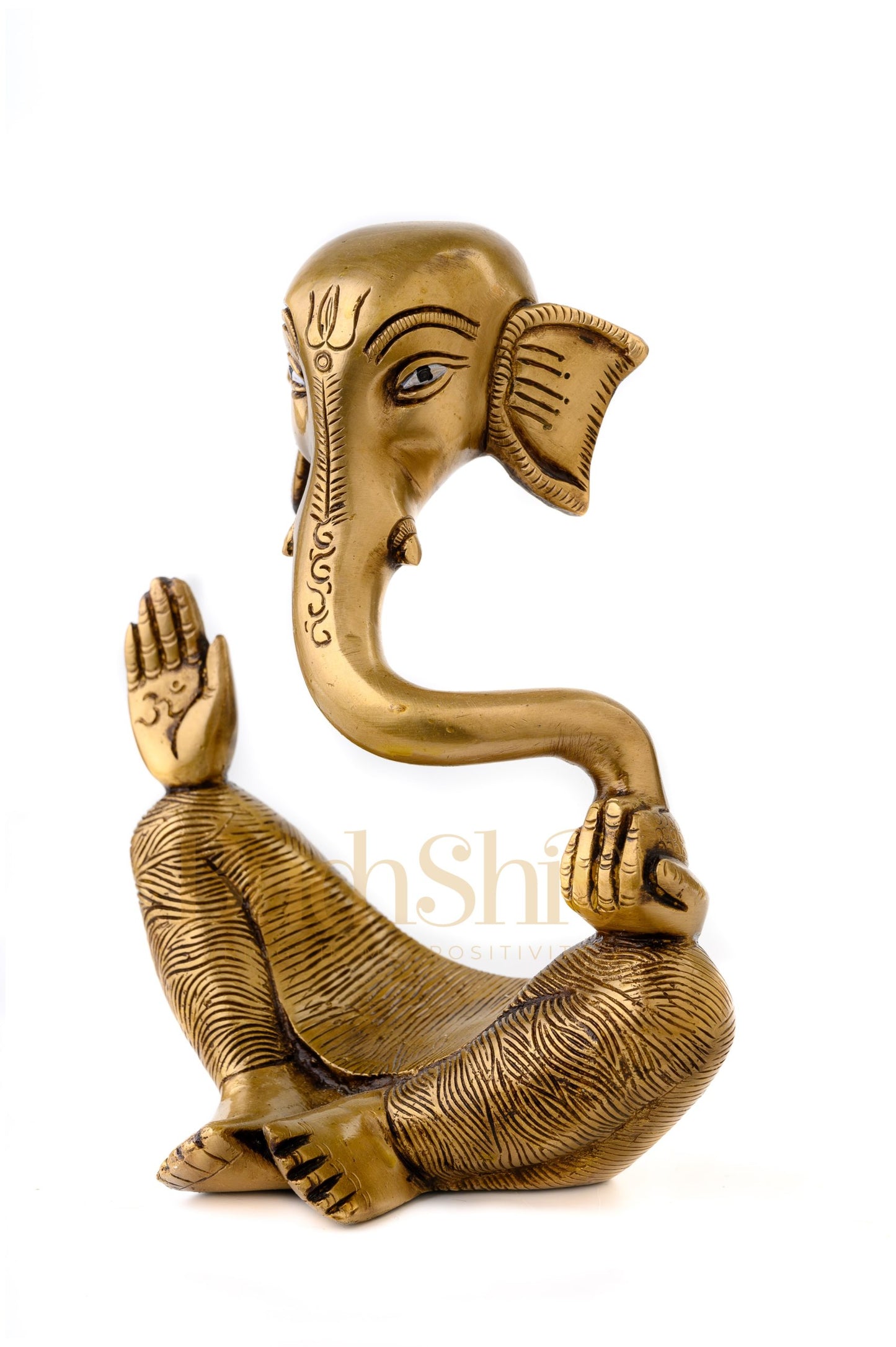 Brass Ganesha modern Abstract Antique Gold Finish| Medium 8.5 inches Tall| 2.6 kgs