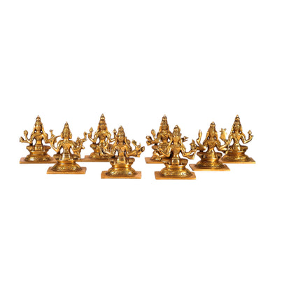 Ashtalakshmi Superfine Brass Idols - 5 Inches | BudhShiv - Budhshiv.com