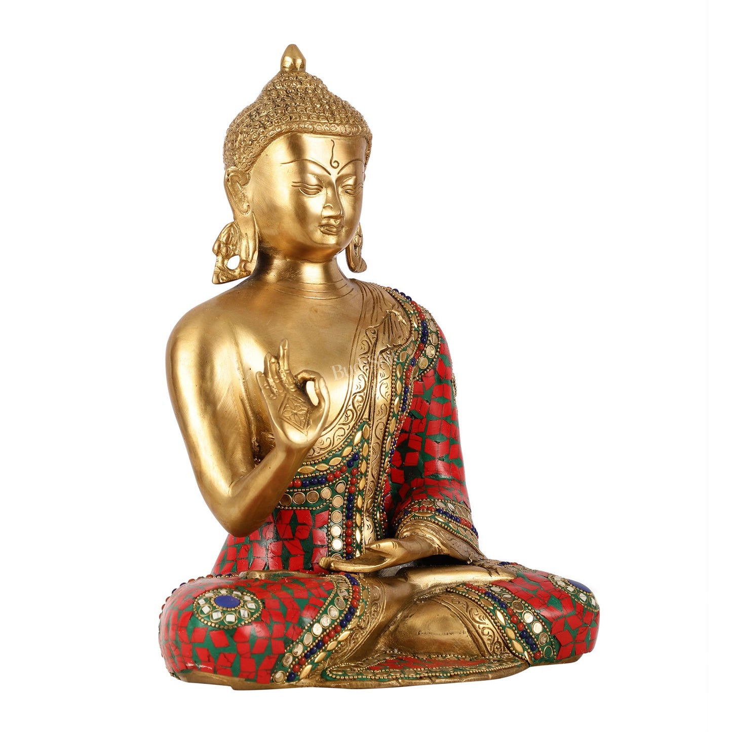 Blessing Buddha Brass Idol 12 inches - Budhshiv.com