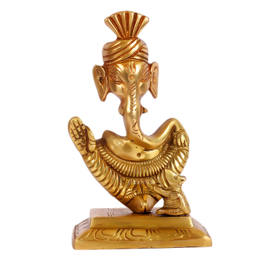 Brass Abstract Modern Pagadi Turban Ganesha - 6" | Perfect Gift | BudhShiv - Budhshiv.com