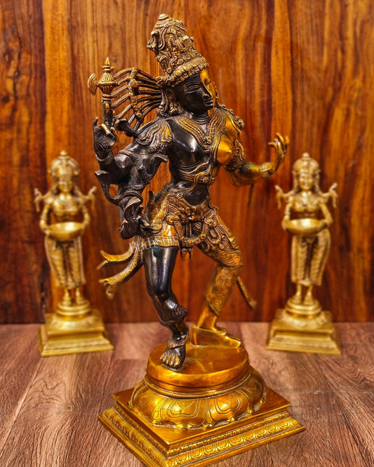 Brass ardhanarishvara Statue 24 inch. - Budhshiv.com