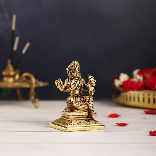 Brass Balambika Devi Idol for Pooja Room | Height 4 inch | balambigai vigraha - Budhshiv.com