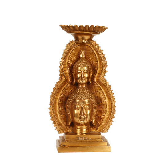Brass Buddha Candle Stand Brass Candle Holder 12" - Budhshiv.com