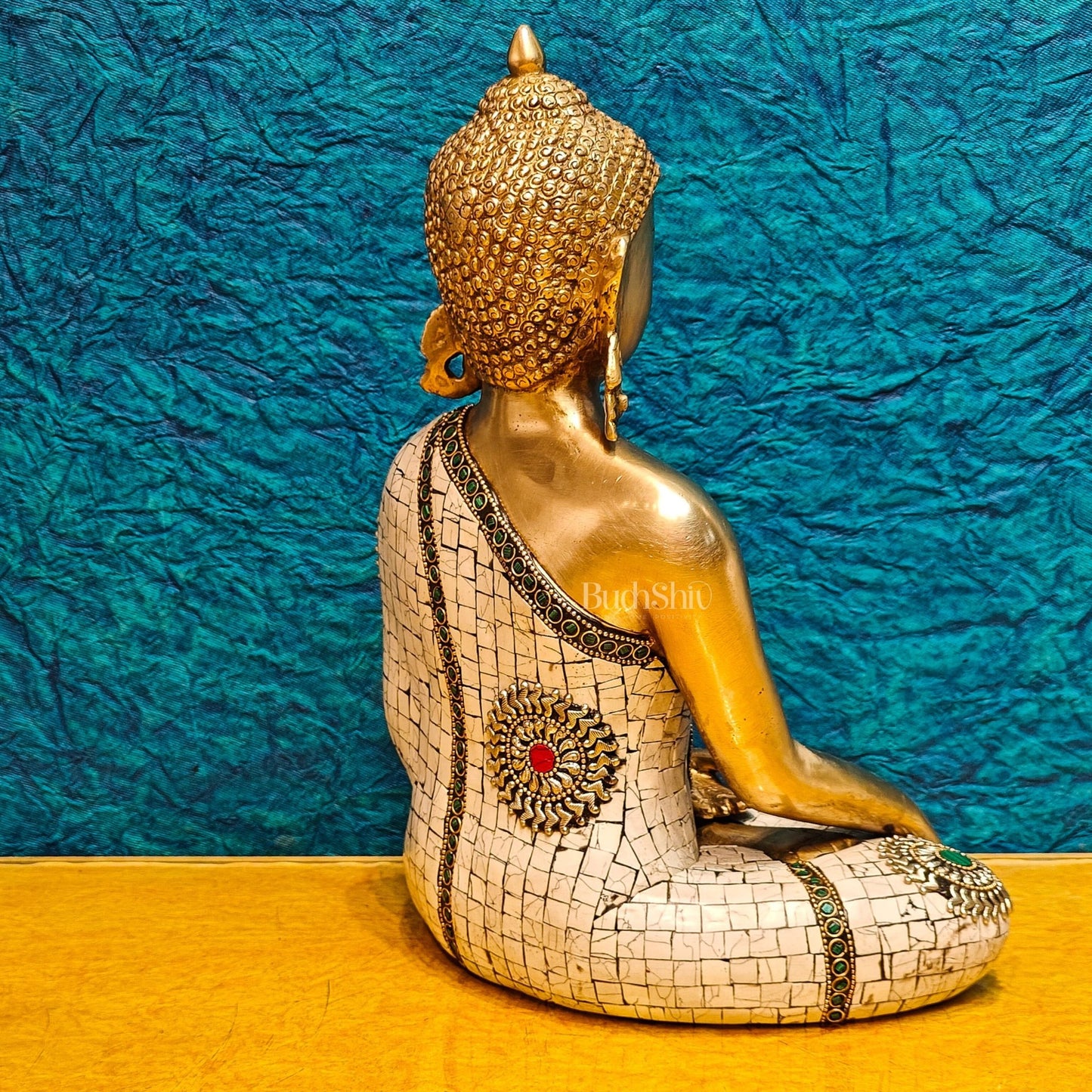 Brass Buddha Statue 12" - Budhshiv.com