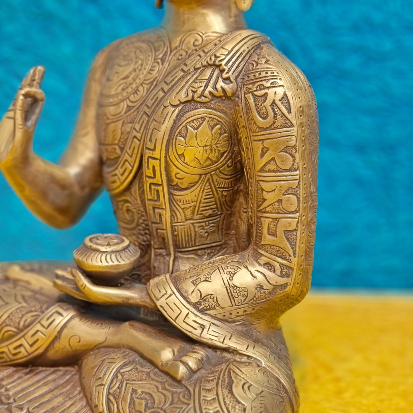 Brass Buddha Statue 12" - Budhshiv.com