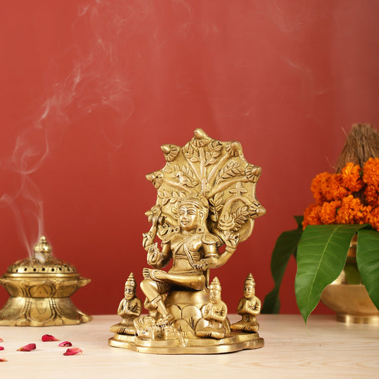 Brass Dakshinamurthy Statue 9" - Budhshiv.com