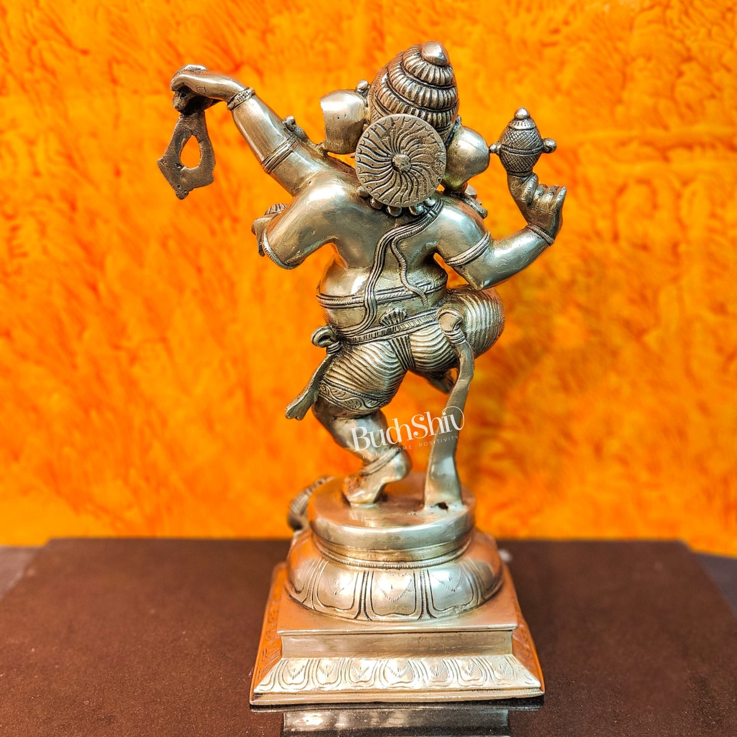 Brass Dancing Ganesha Statue ( 17" ) - Budhshiv.com