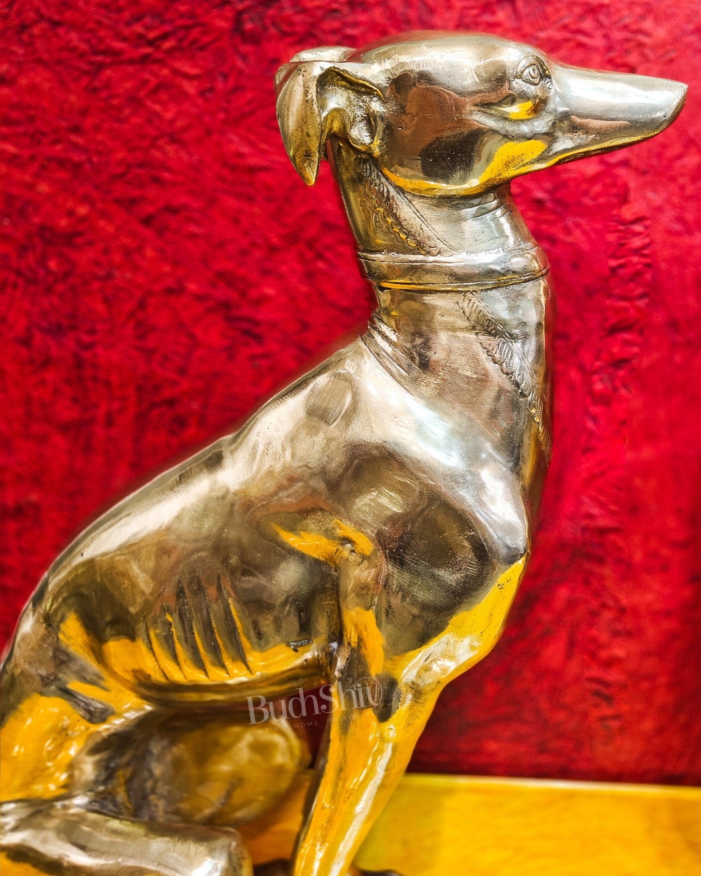 Brass Dog Statues - Pair or Single Piece - Height 23 inches - Budhshiv.com