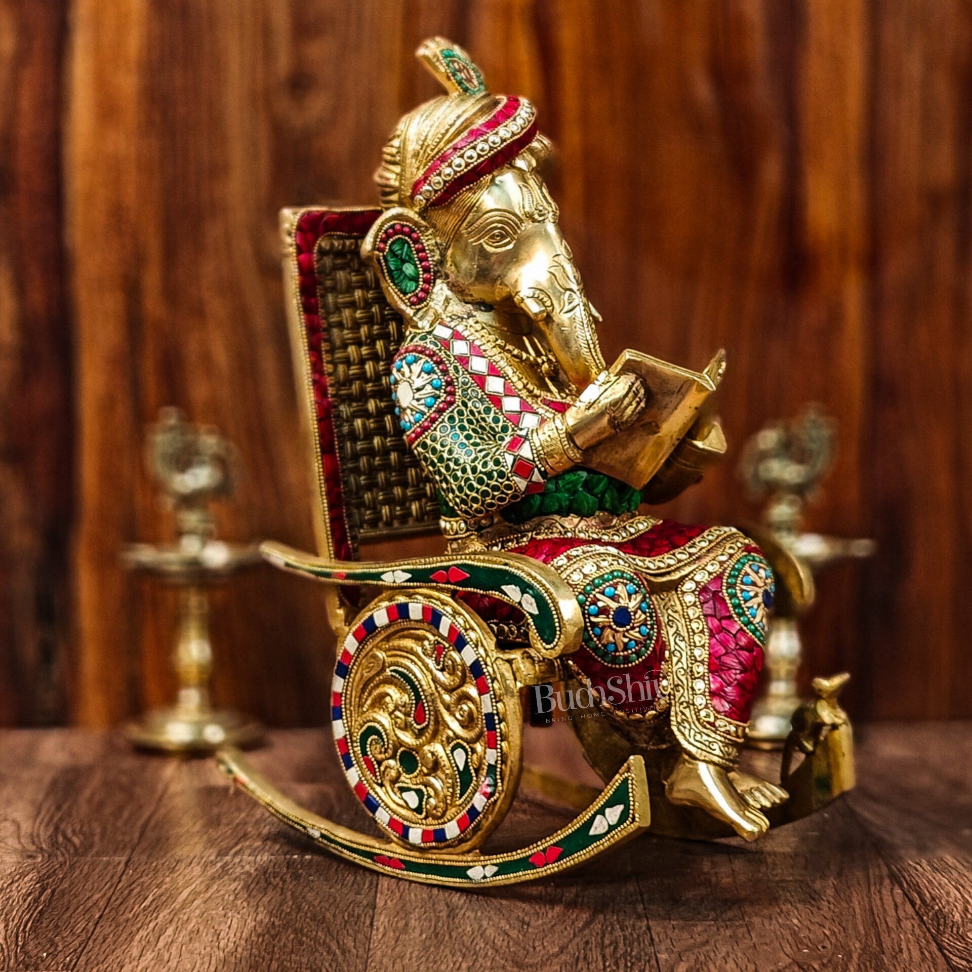 Brass Ganesha on Rocking Chair 17